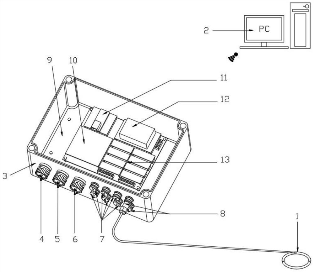 Cable sheath fault monitoring device and method based on broadcast synchronization signals of multiple Rogowski coils