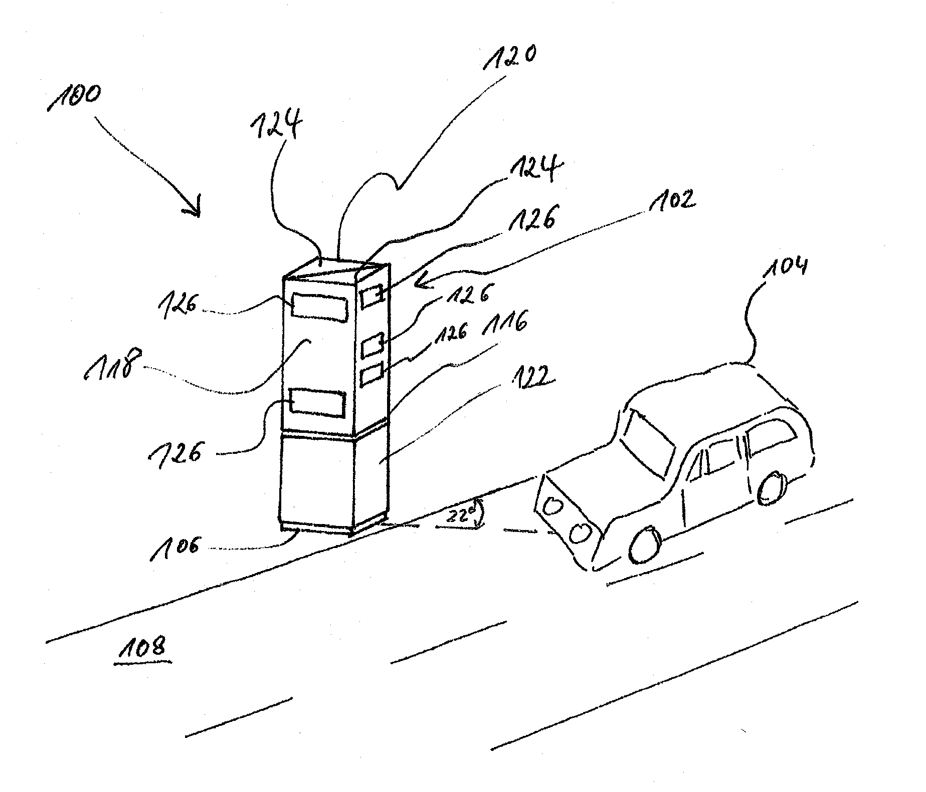 Device for a system for traffic monitoring of vehicles in road traffic