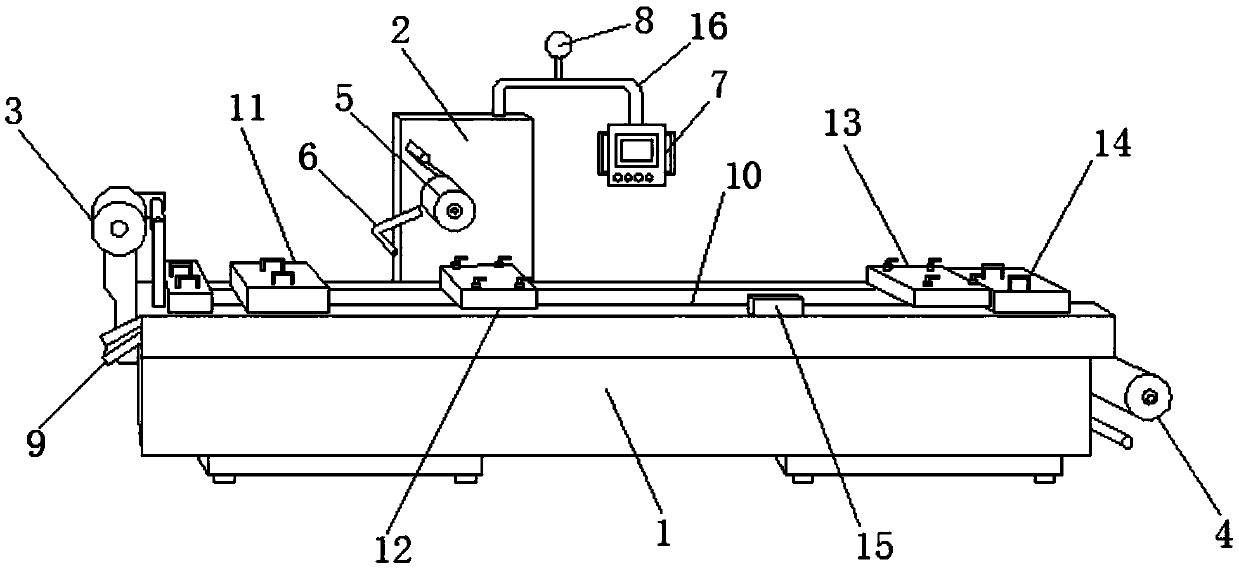 Full-automatic infusion device packaging machine with material lacking reminding function