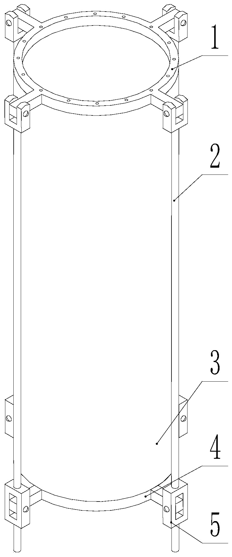 Connecting rod flange for fan tower barrel and fan tower barrel