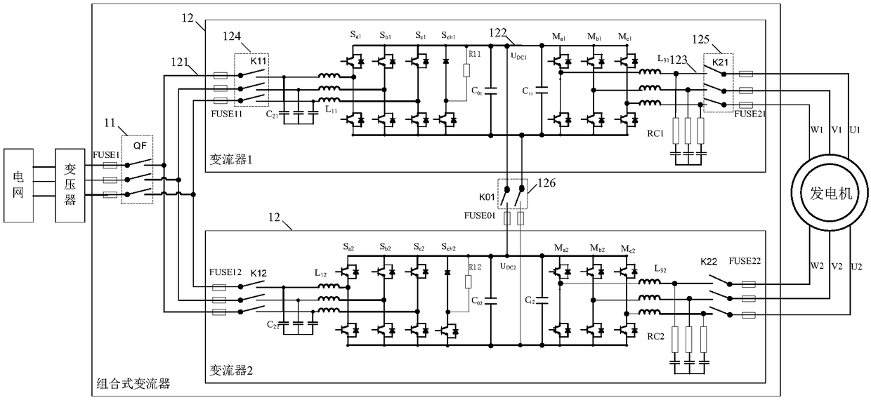 Combined converter and control method thereof