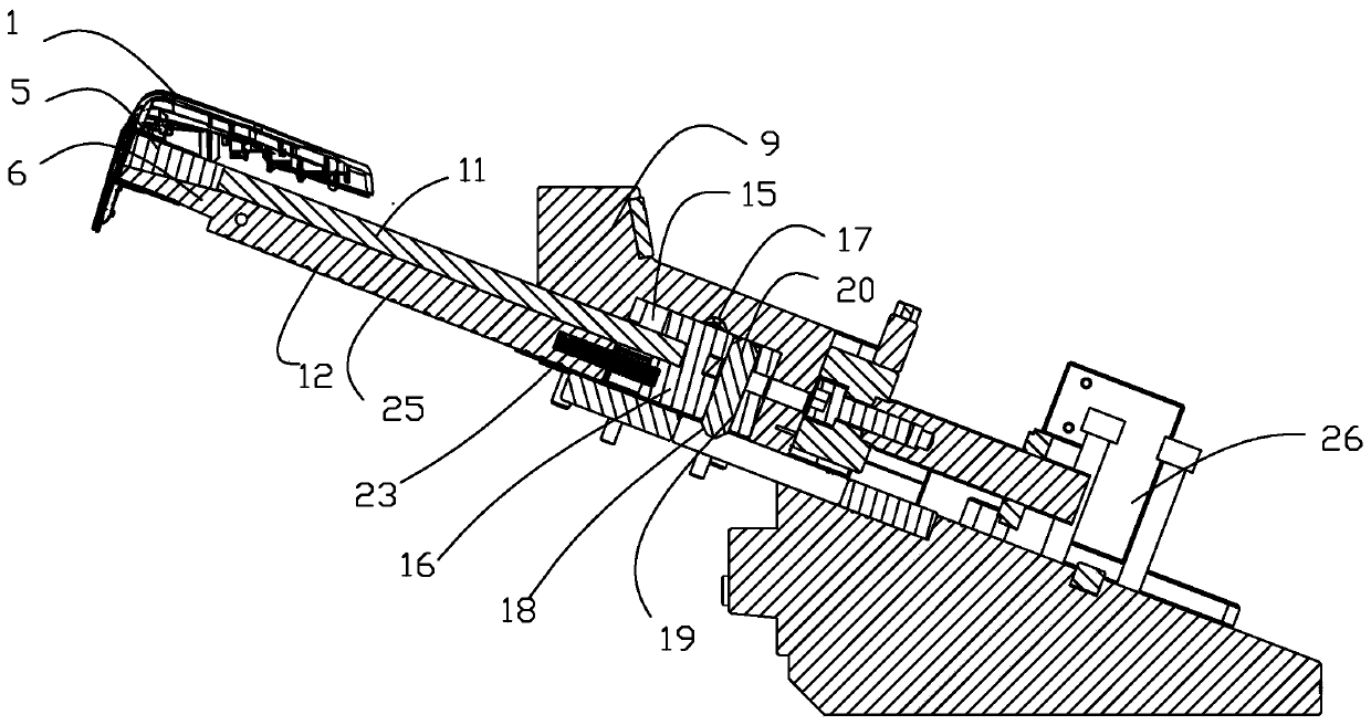 Core pulling mechanism of automobile rear door handle