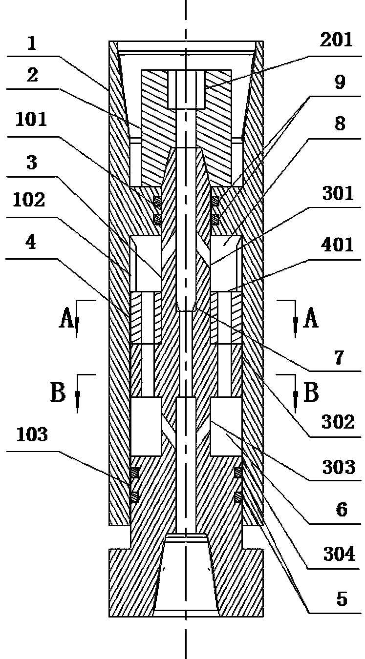 Axial hydraulic impact well-drilling speed-increasing tool