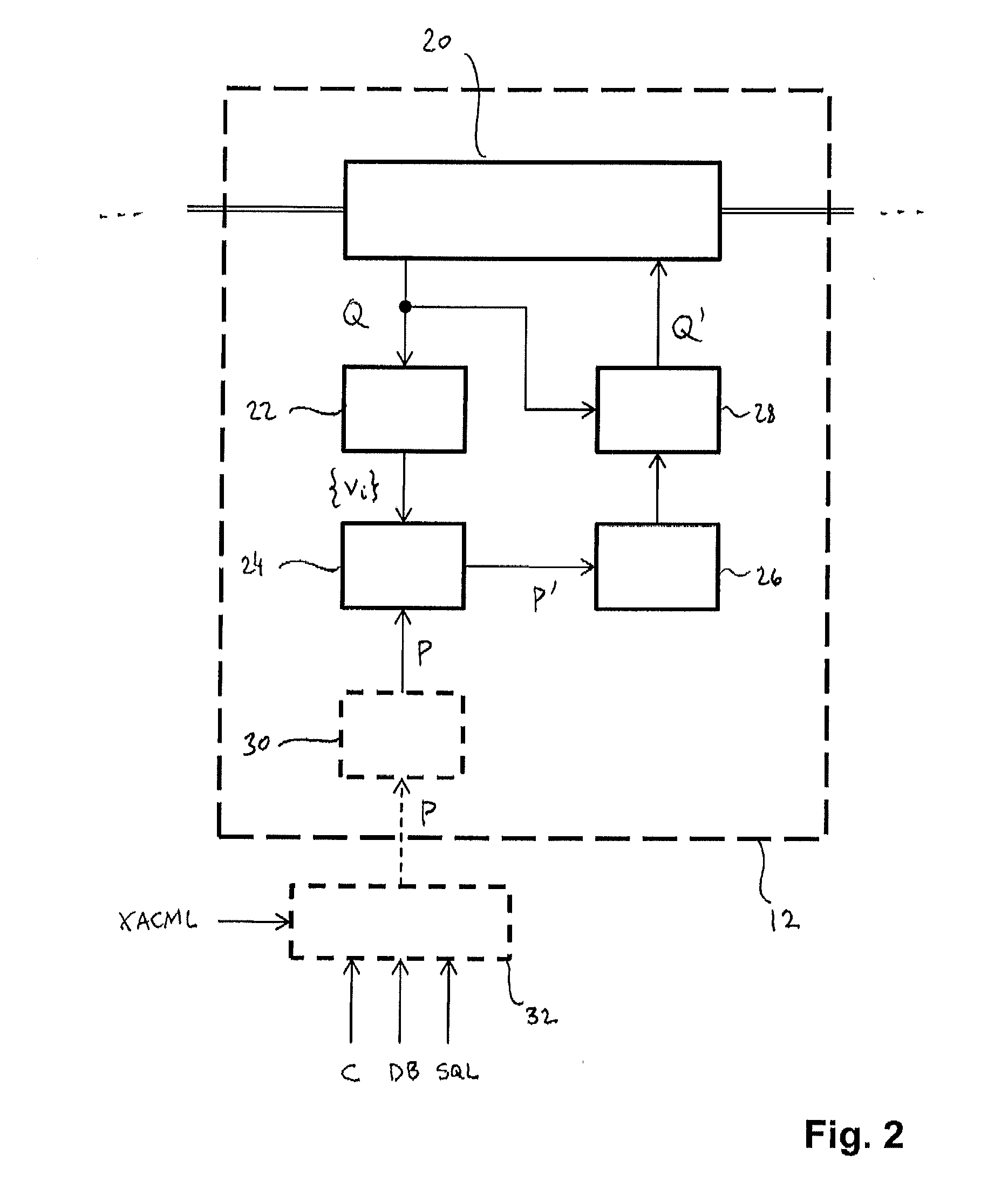 Fine-grained relational database access-control policy enforcement using reverse queries