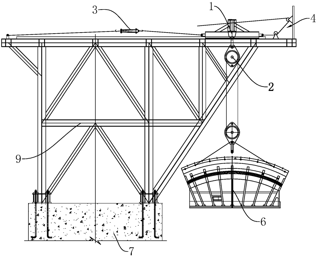 Horizontal-moving device for mounting cable saddle