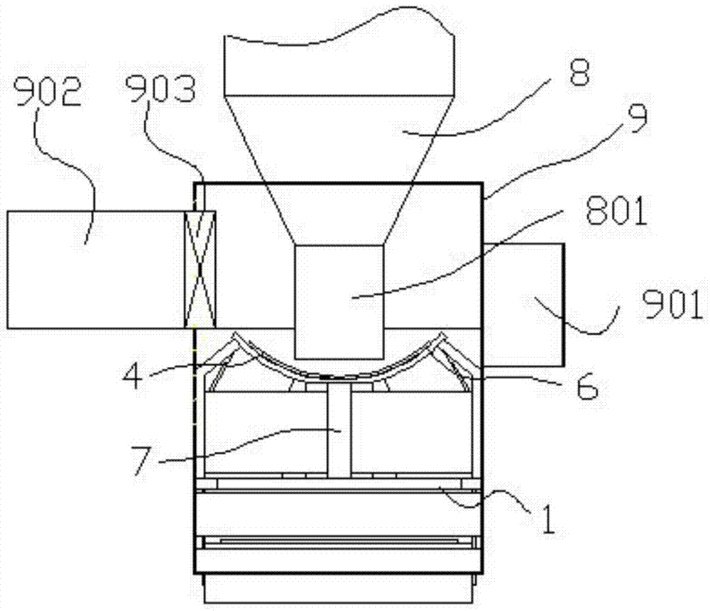 A dust-proof transportation device for the discharge port of lime fine grinding