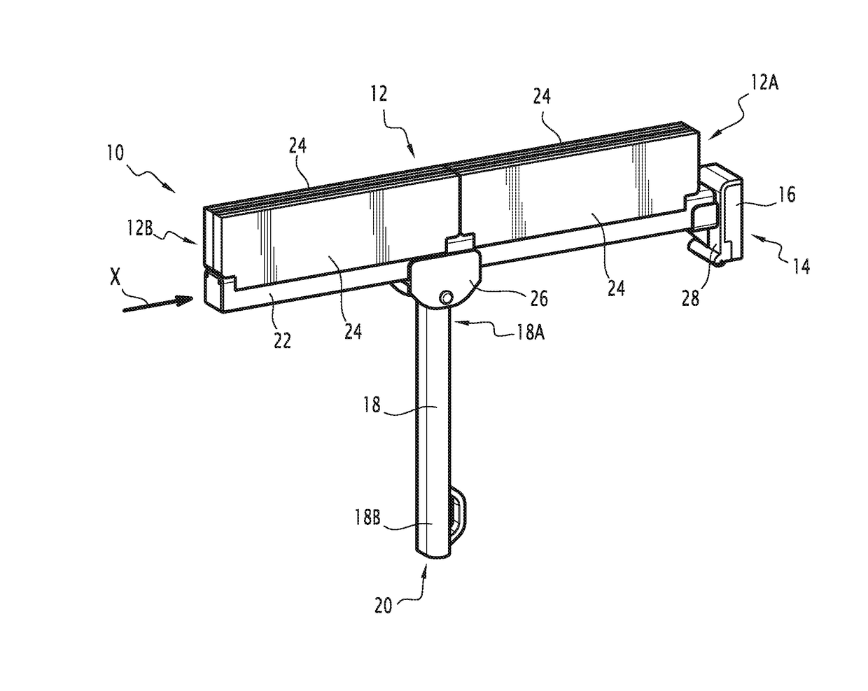 Removable table with a reduced bulk, in particular for a railway vehicle