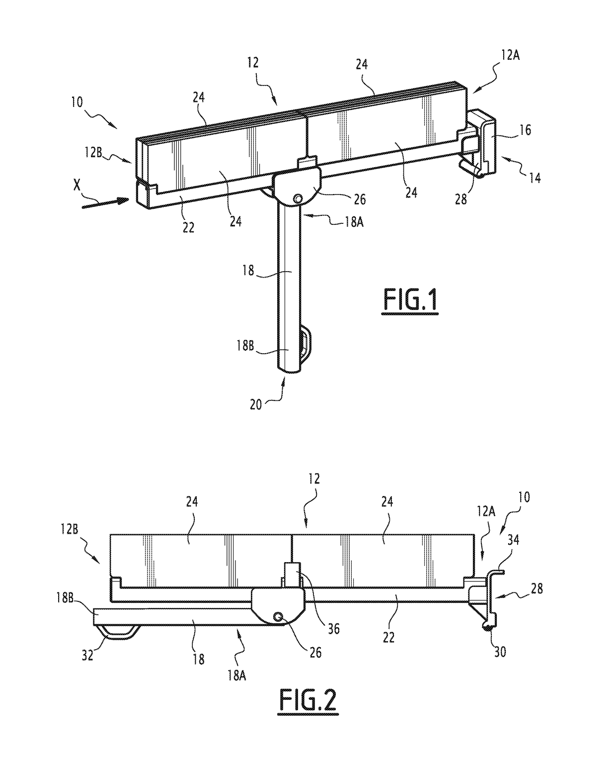 Removable table with a reduced bulk, in particular for a railway vehicle