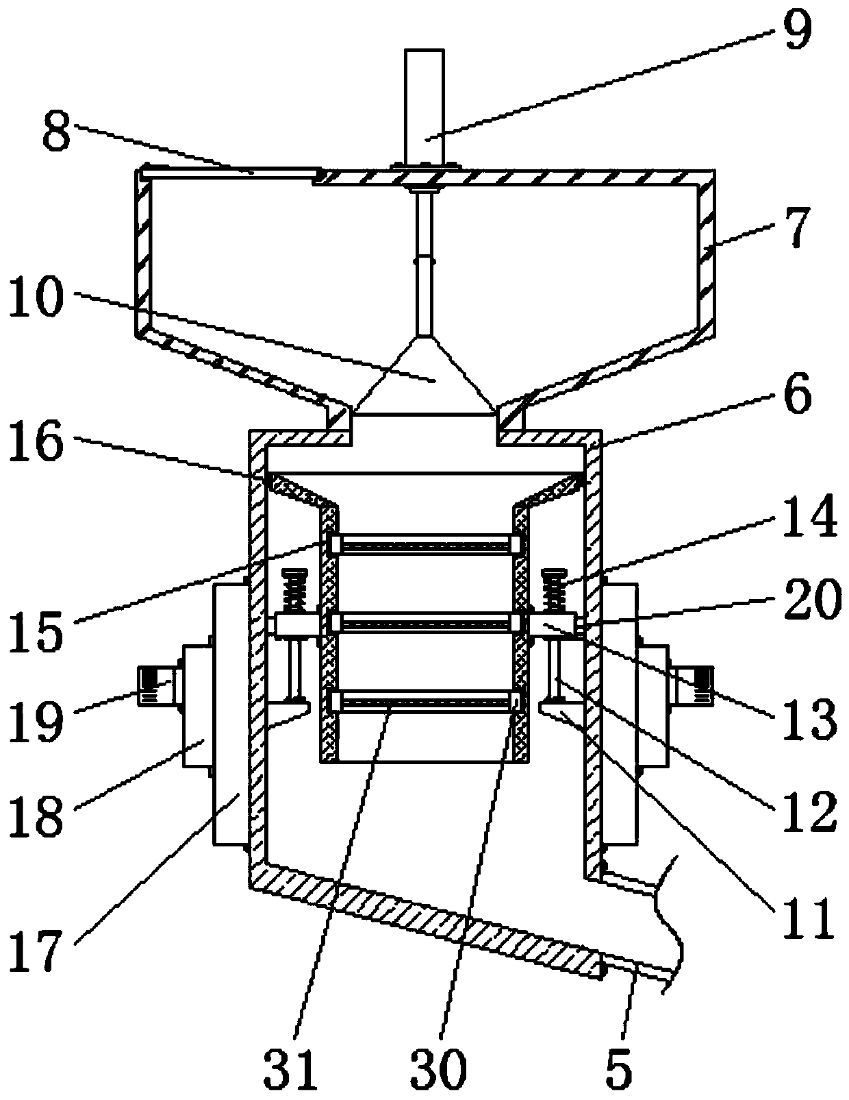 Traditional Chinese medicine extraction device for realizing screening and impurity removal through intermittent vibration