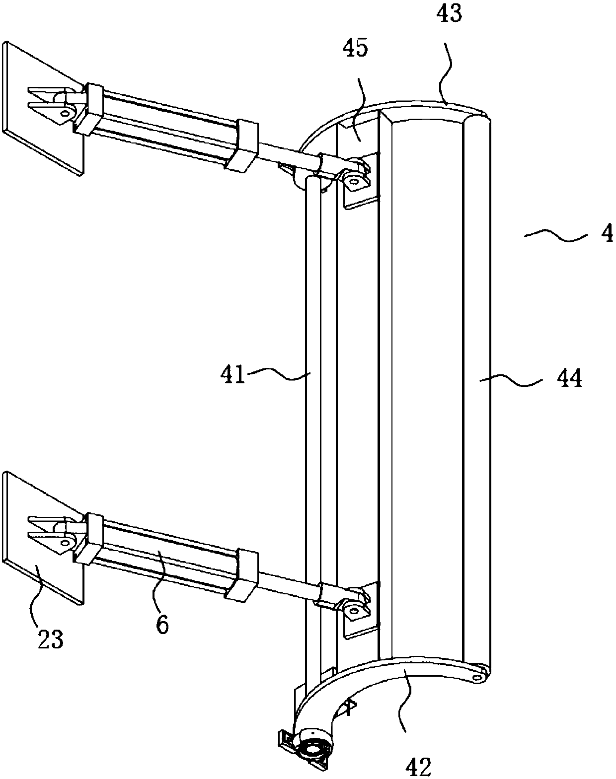 Automatic body paper feeding and discharging device and diving and cutting machine with same