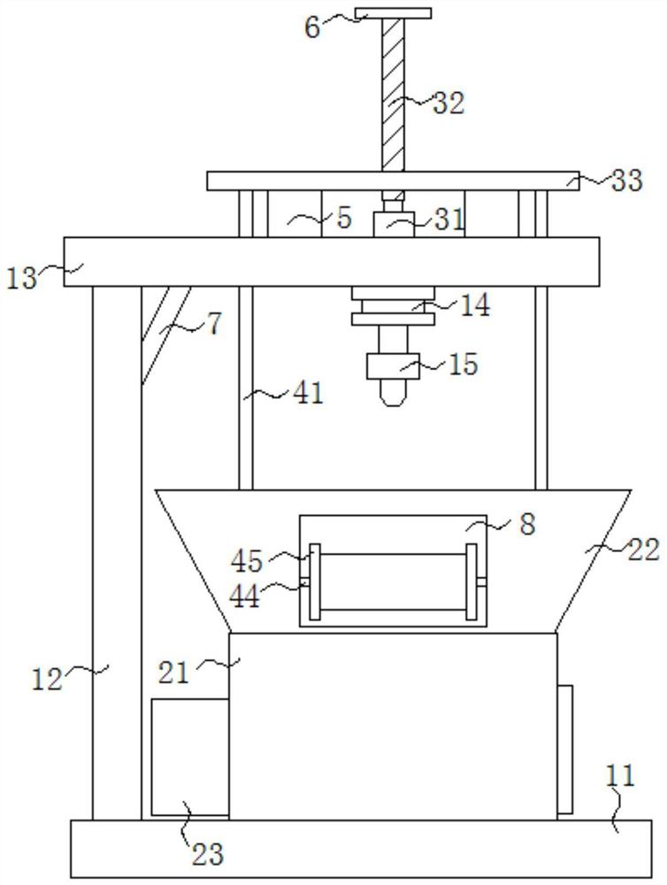 A CNC machine tool with debris collection and extrusion function