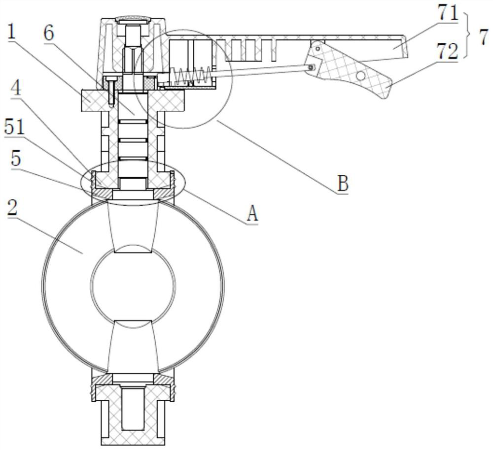 Large-caliber plastic butterfly valve