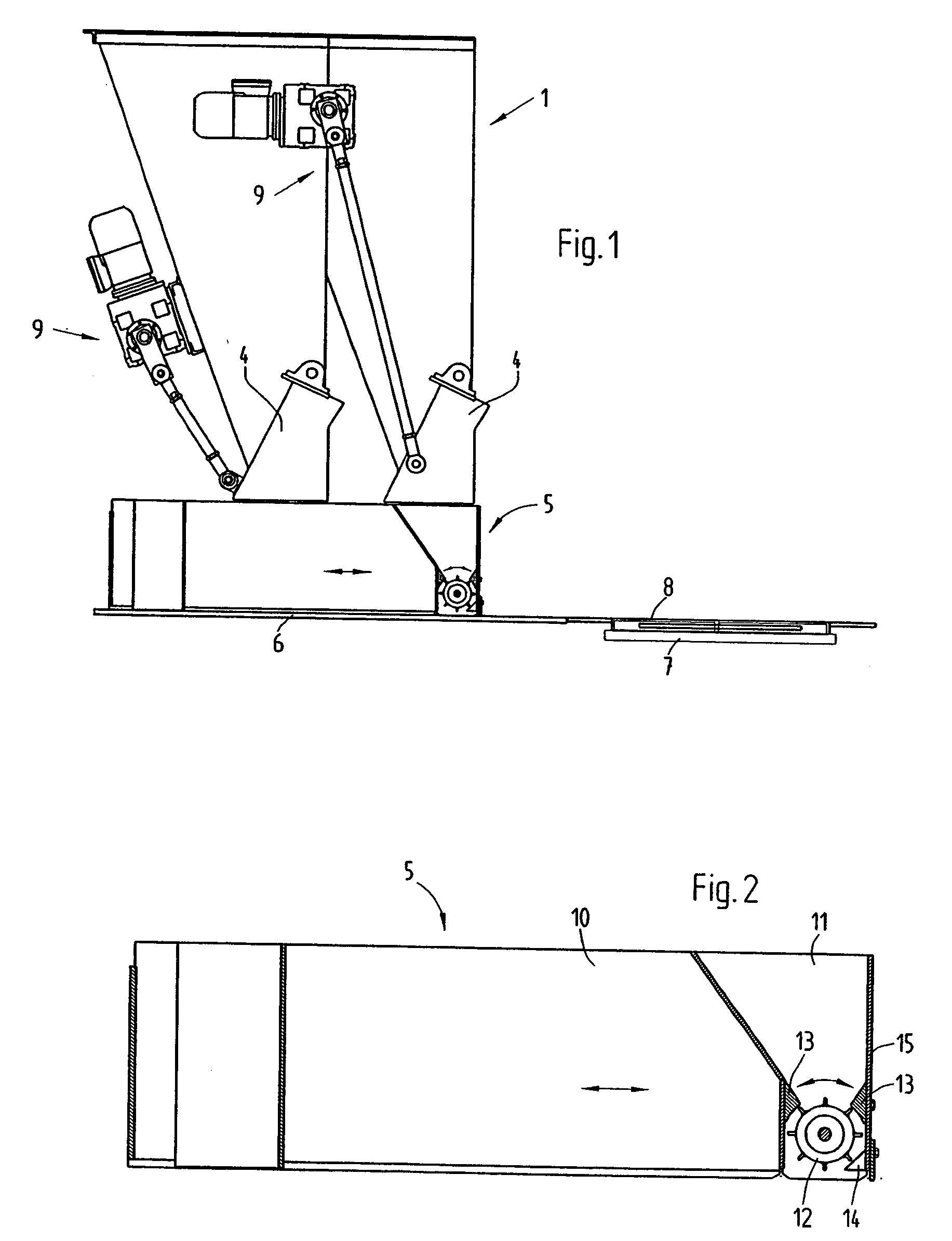 Method and apparatus for producing multicoloured concrete blocks