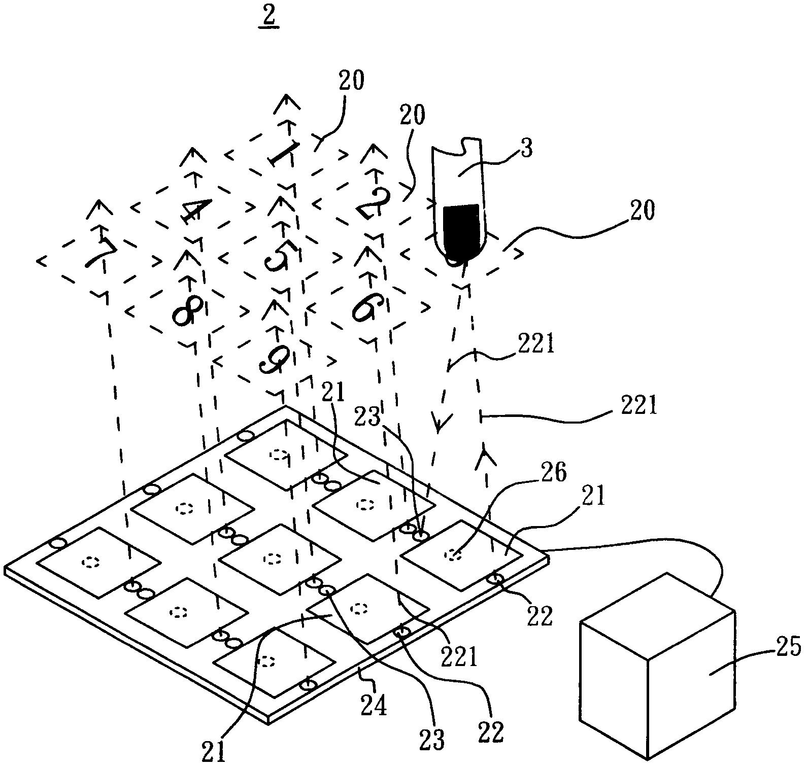 Touch device for virtual images floating in air