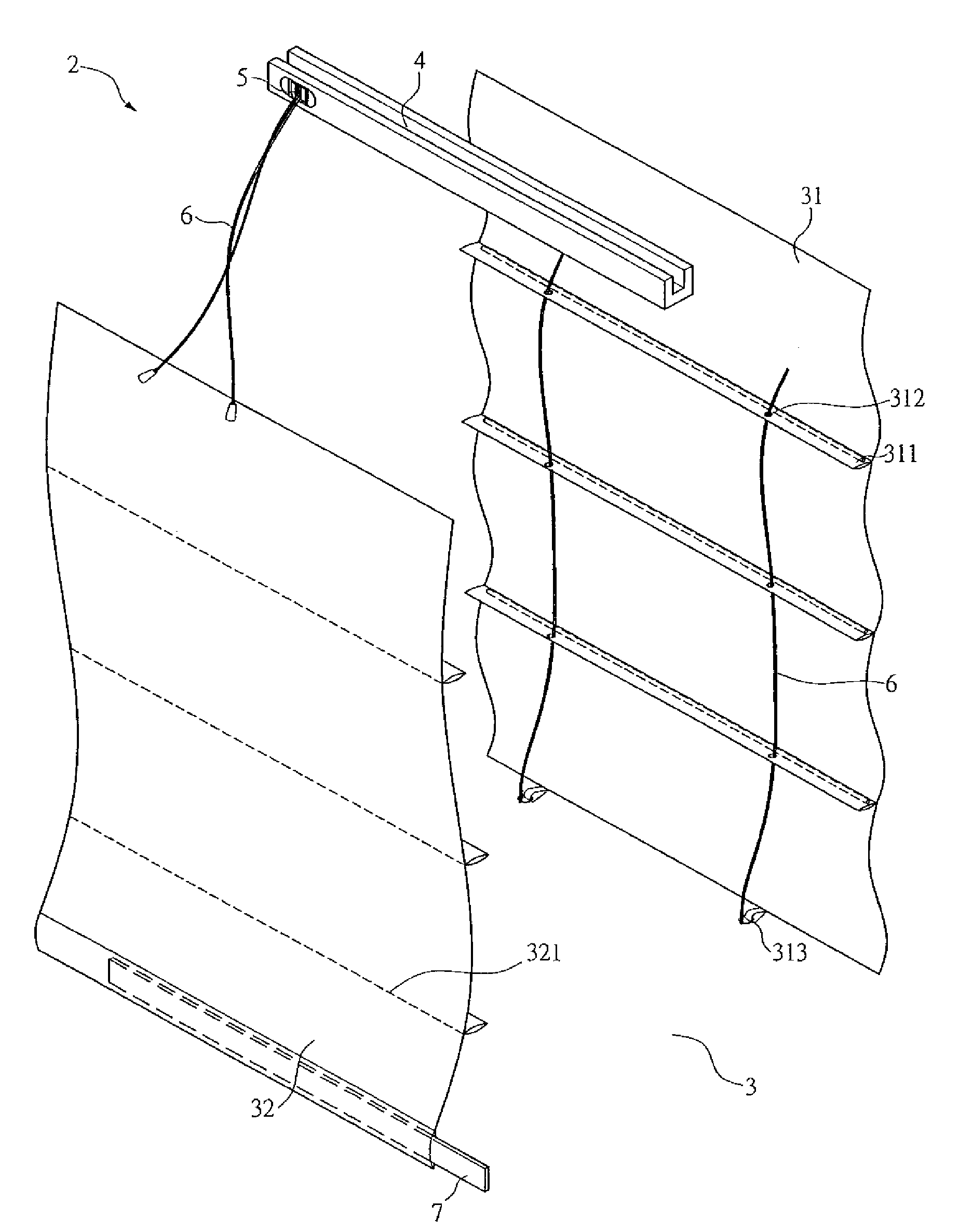 Safety structure of roman shade