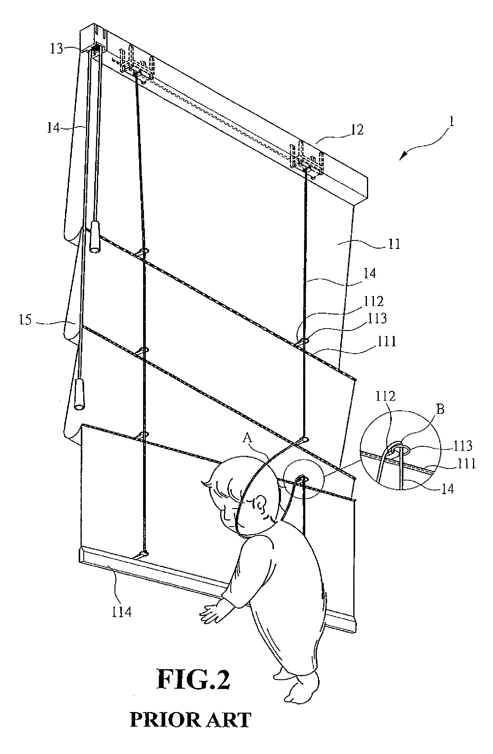 Safety structure of roman shade