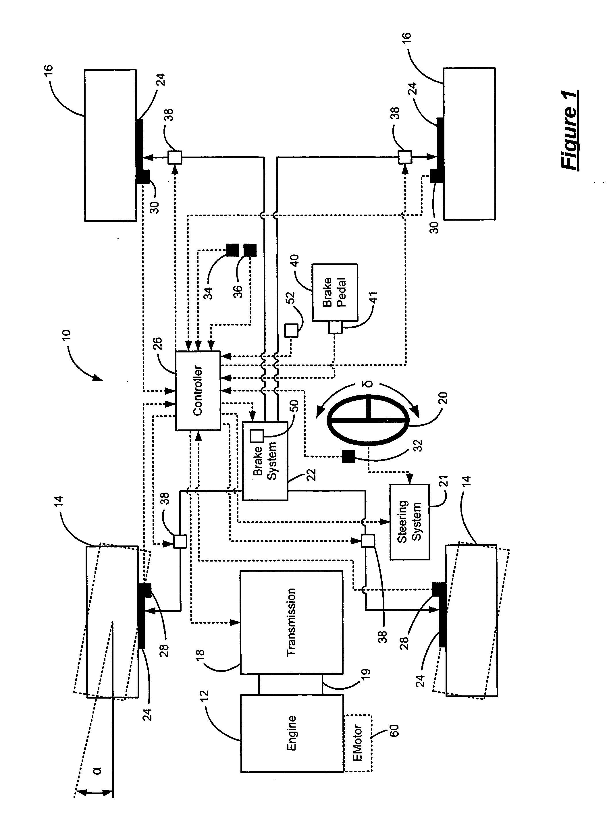 Rollback reduction in hybrid or conventional powertrain vehicle via vehicle stability enhancement system (VSES)