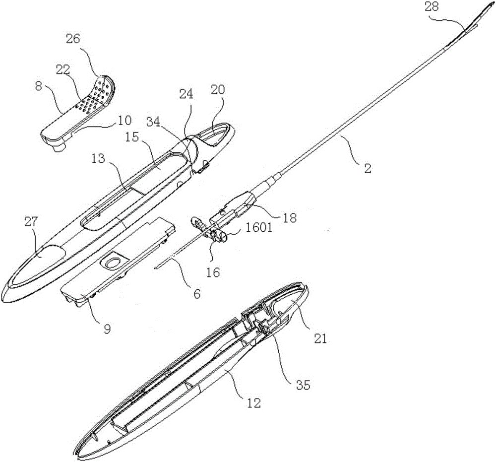 Medical soft tissue suturing device with locking limiting function