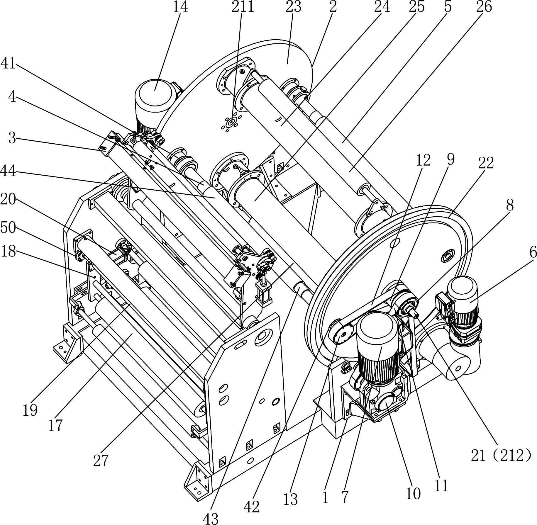 Central winding machine