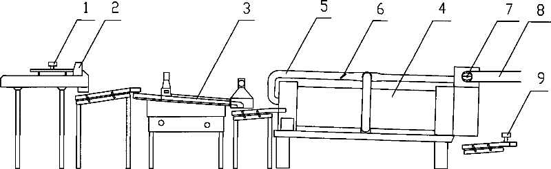 Downstream type tobacco-dryer exit tobacco-shred water control method