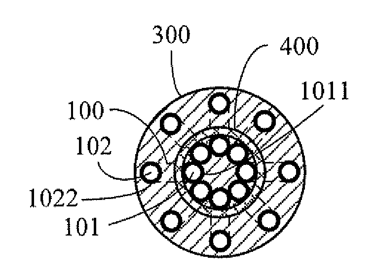 Pipe member equipped with heat insulation core pipeline and u-shaped annularly-distributed pipeline