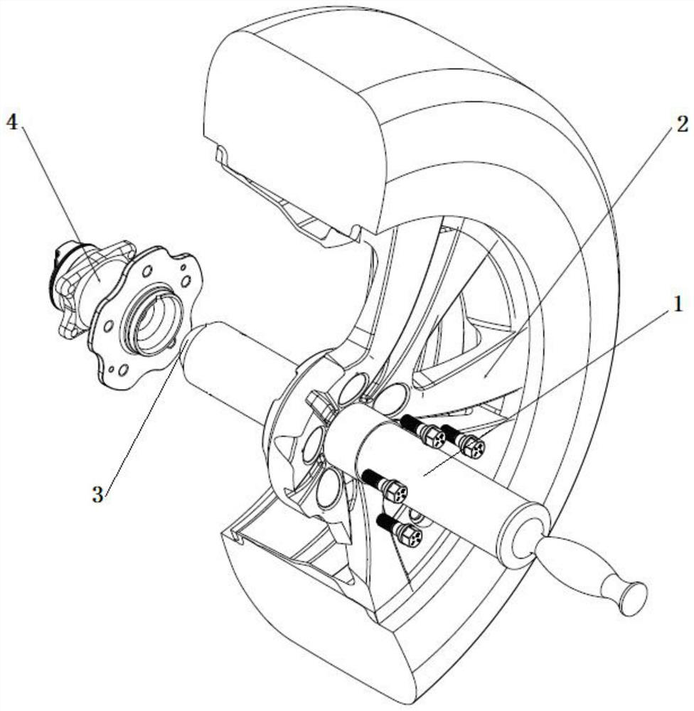 Automobile wheel assembling auxiliary tool and assembling method