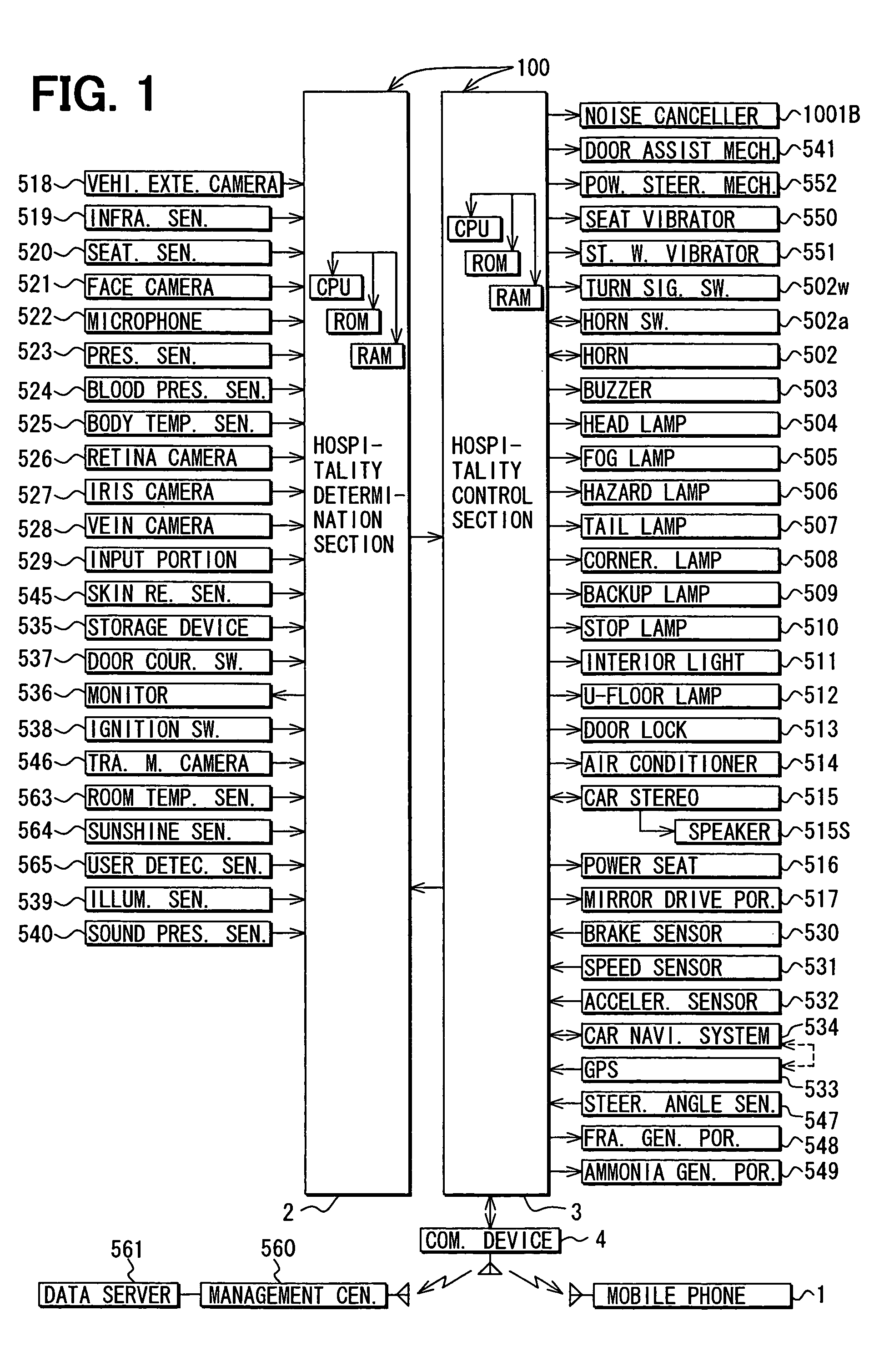 Vehicular system which retrieves hospitality information promoting improvement of user's current energy value based on detected temporal change of biological condition