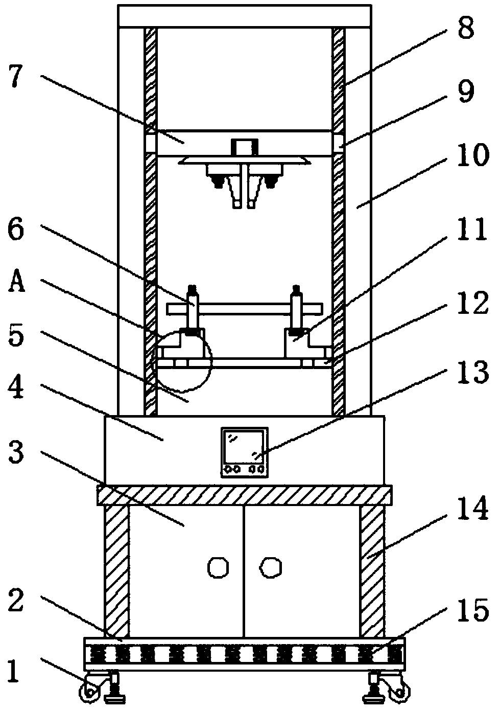 Housing construction steel beam flexural strength testing machine