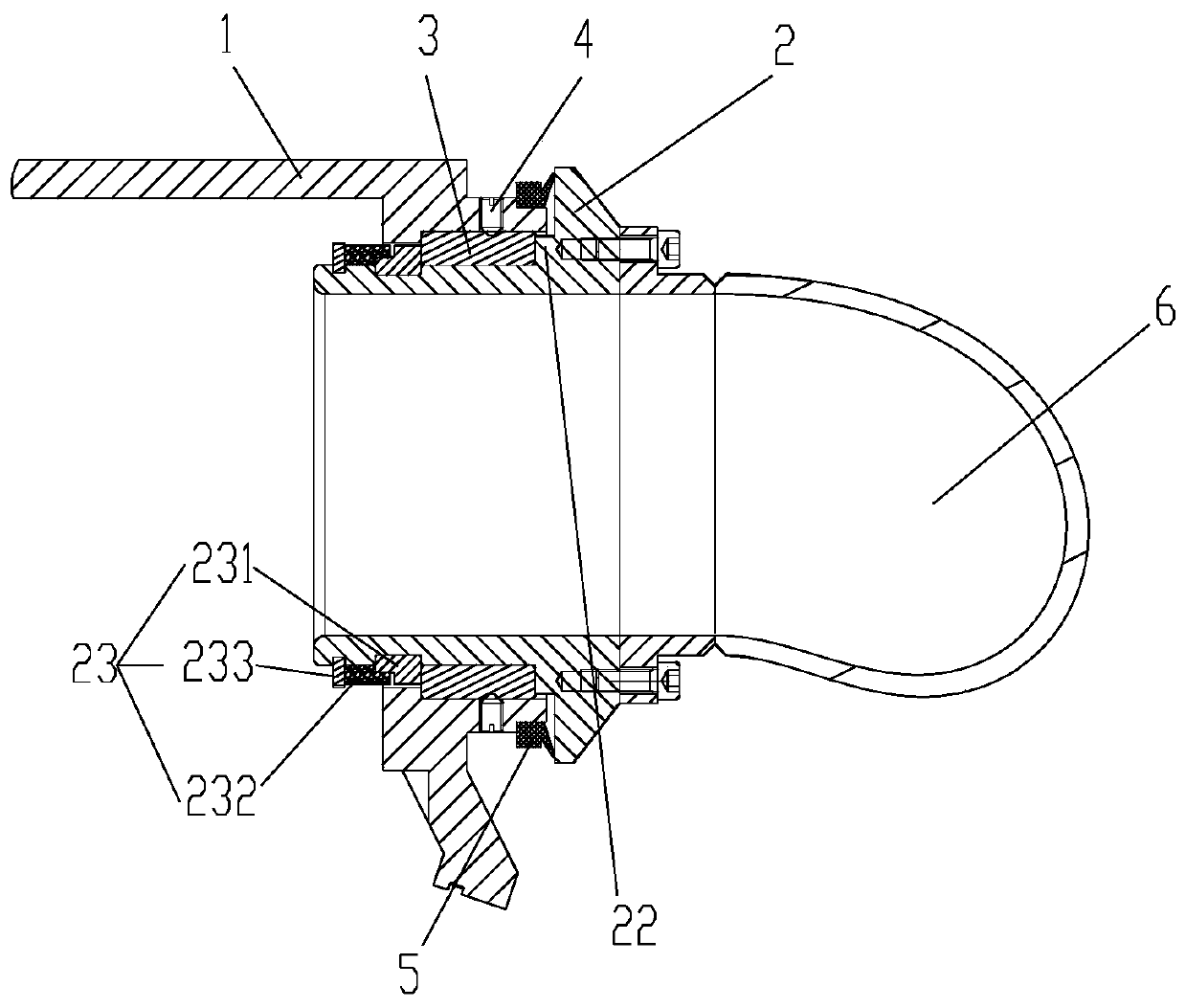 Connecting structure and elbow assembly