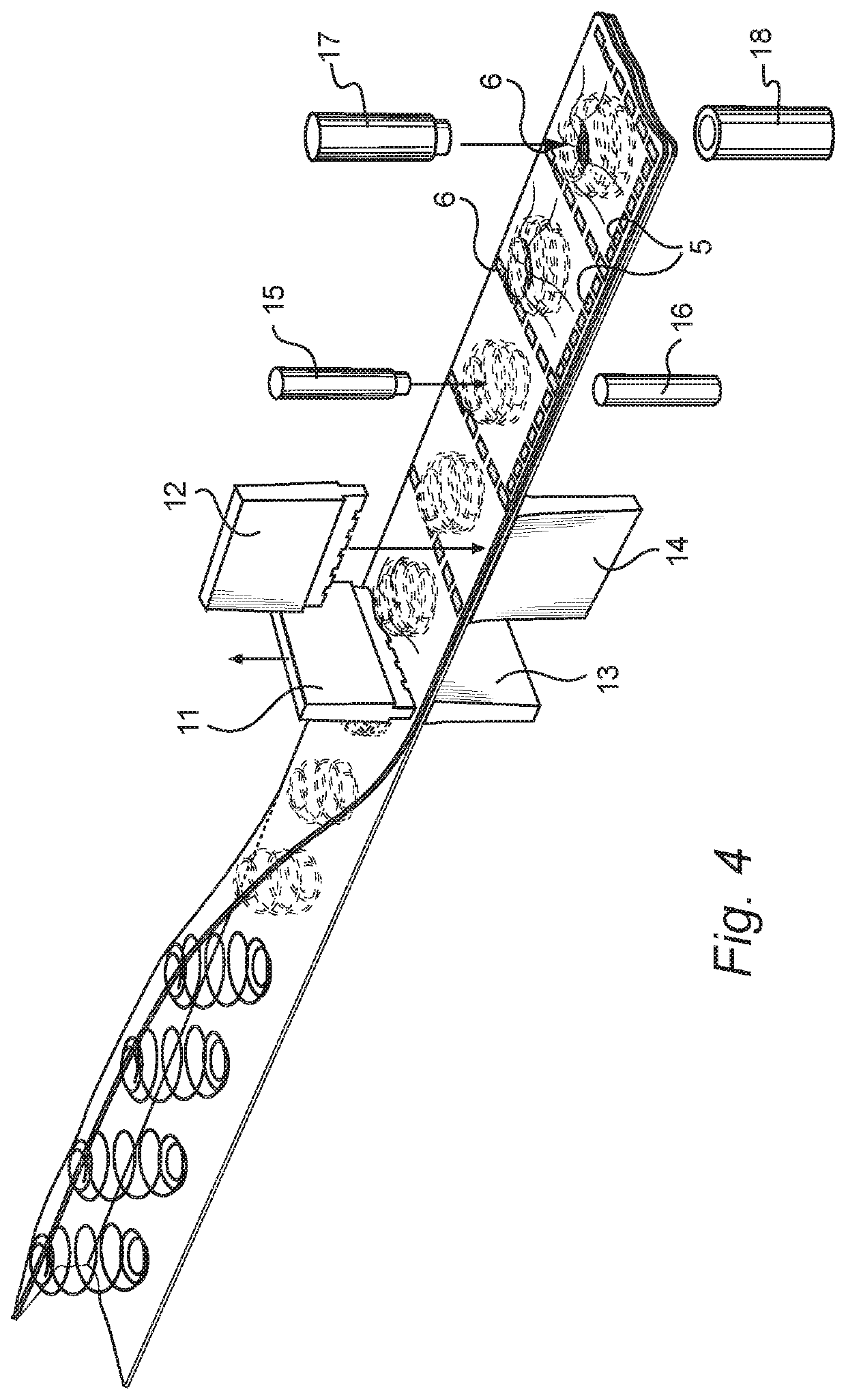 Pocket mattress comprising openings in the casing material