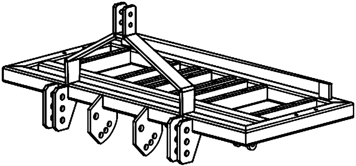 Double-row four-shovel oscillating type cassava excavator