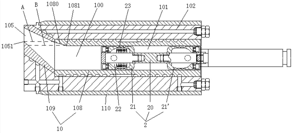 A die-casting machine injection device