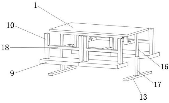 An integrated table and chair that can be combined in various ways in a restaurant