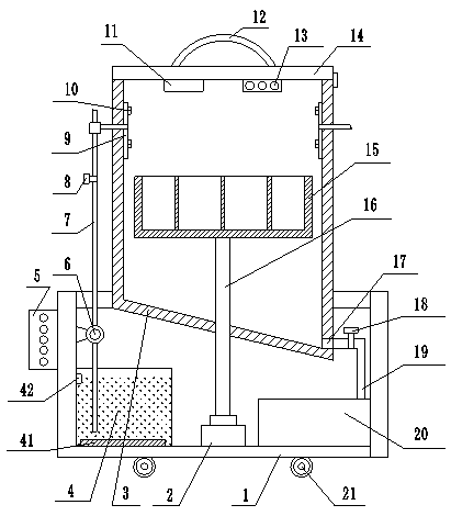 Disinfection device for surgical instruments in general surgery department