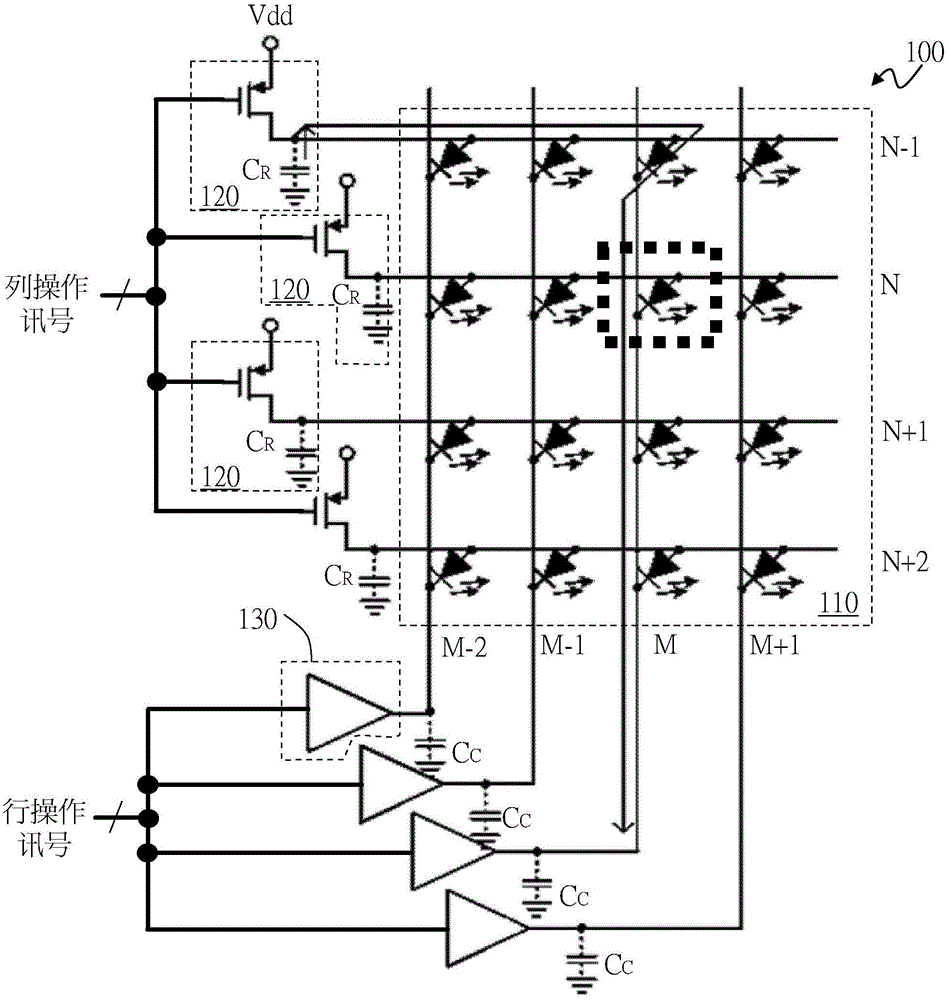 Light-emitting element array advertising board, and column switching circuit and control method thereof