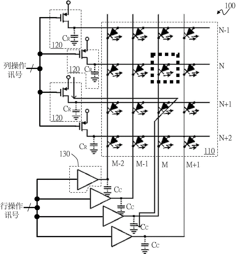 Light-emitting element array advertising board, and column switching circuit and control method thereof