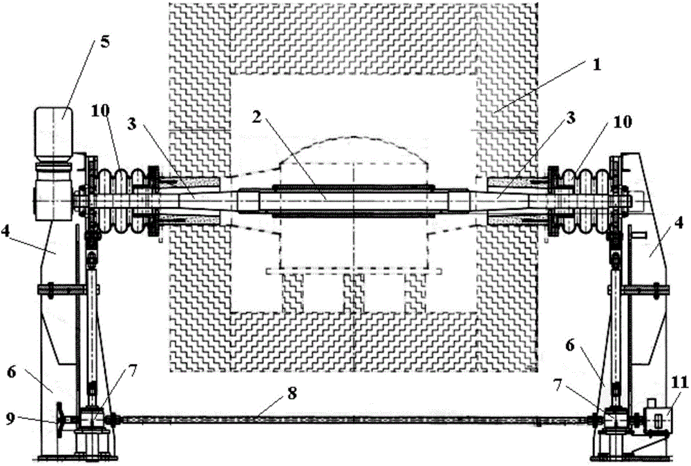 Crease-resistant carrier roller device in cold-rolled precise strip steel heating furnace