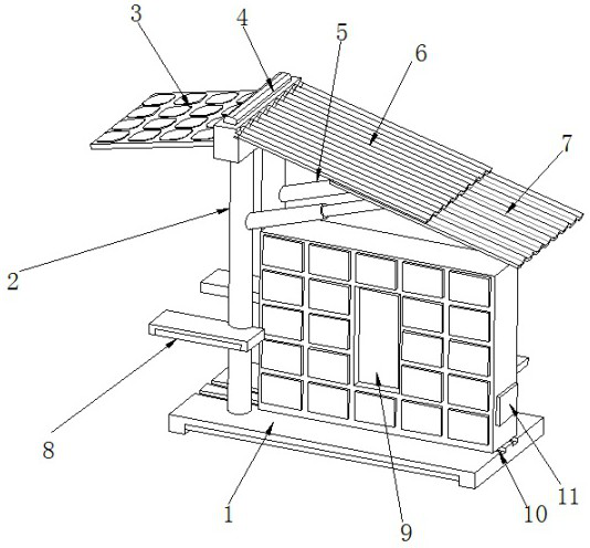 Floor type mailbox rainproof structure