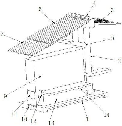 Floor type mailbox rainproof structure