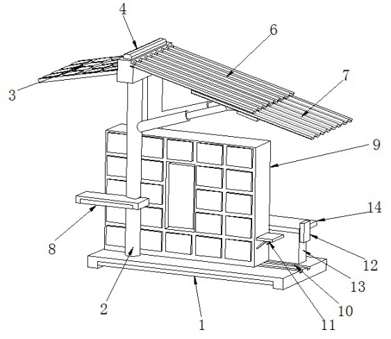 Floor type mailbox rainproof structure