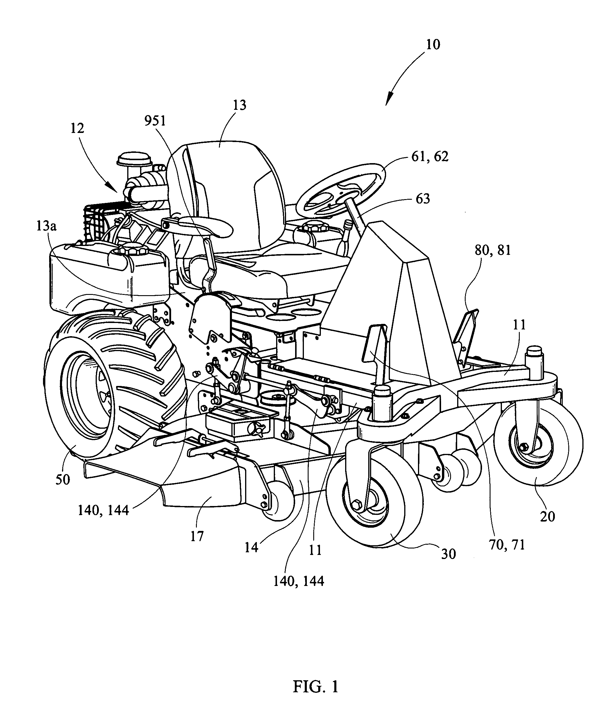 Zero-turn radius vehicle with steerable front wheels