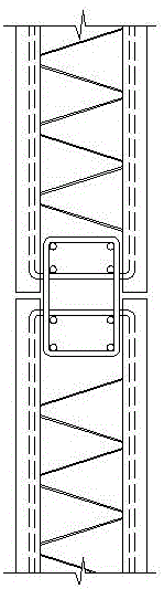 Longitudinal connection structure for superimposed slab concrete shear walls and connection method