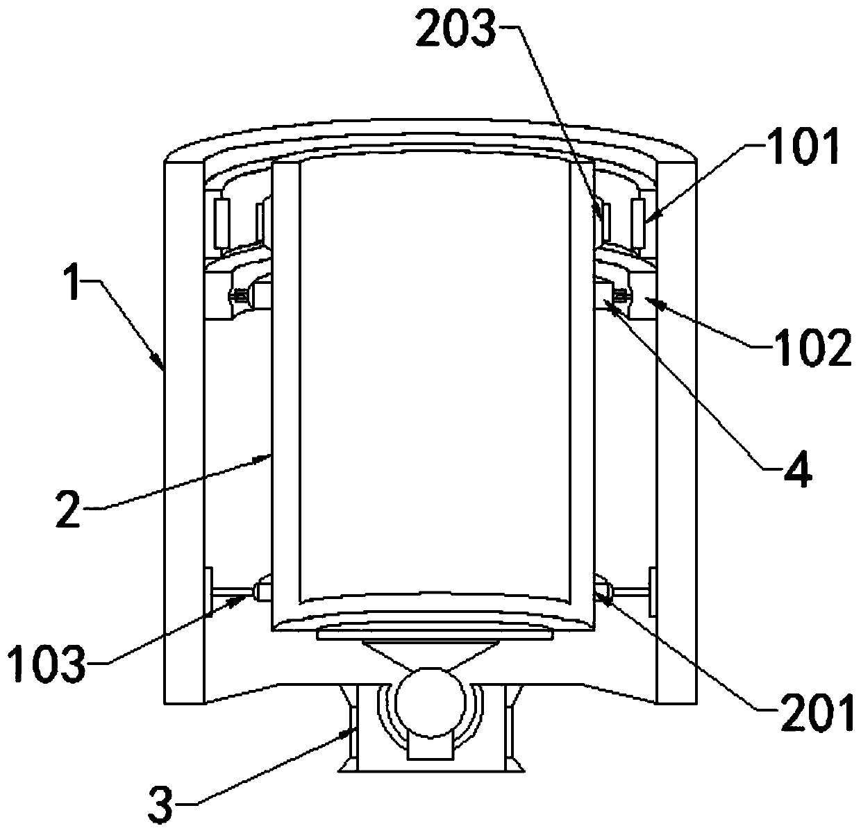 Colloid mixing barrel with electromagnetic balance and assistance functions