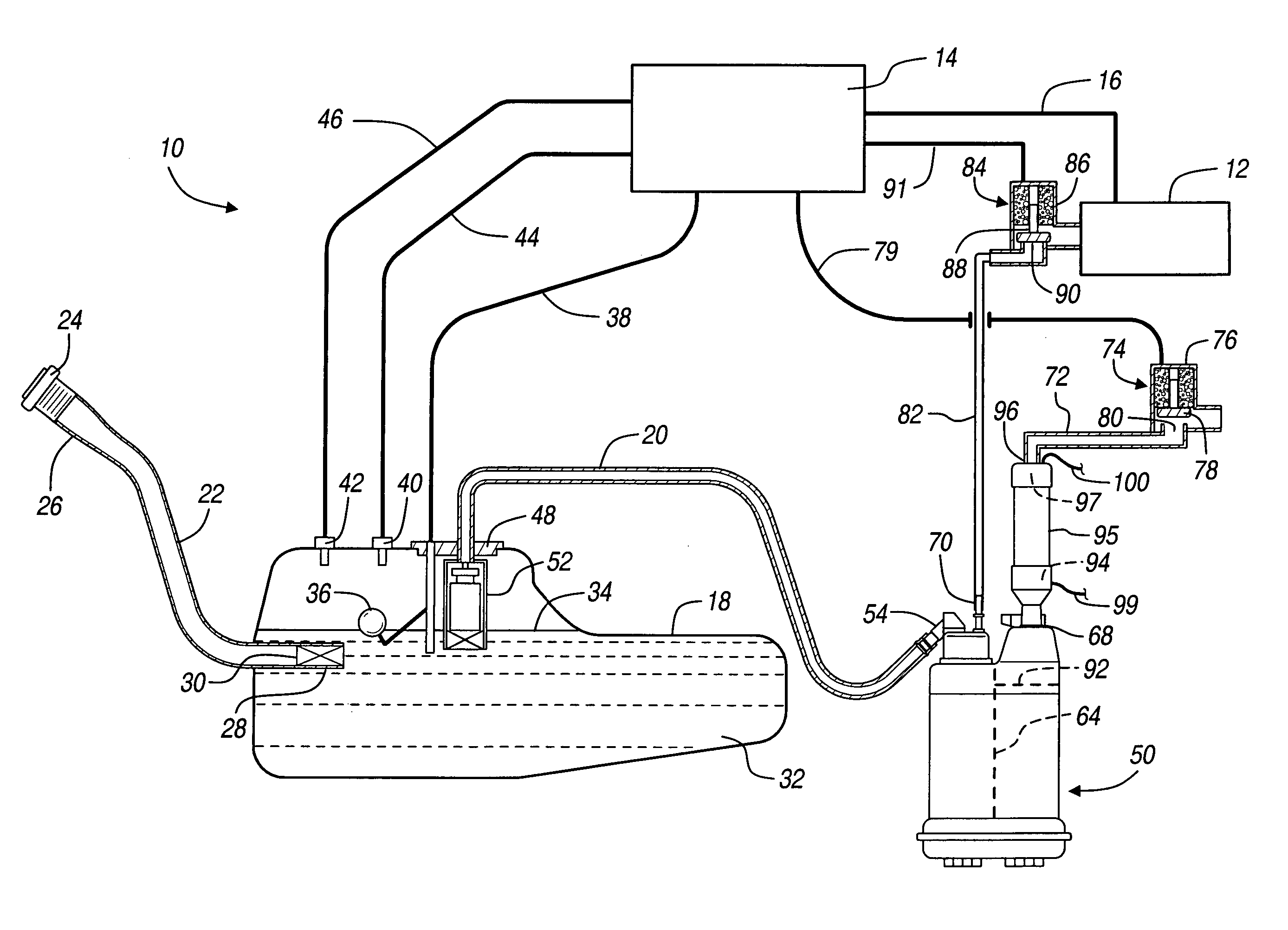 Method and system of evaporative emission control for hybrid vehicle using activated carbon fibers