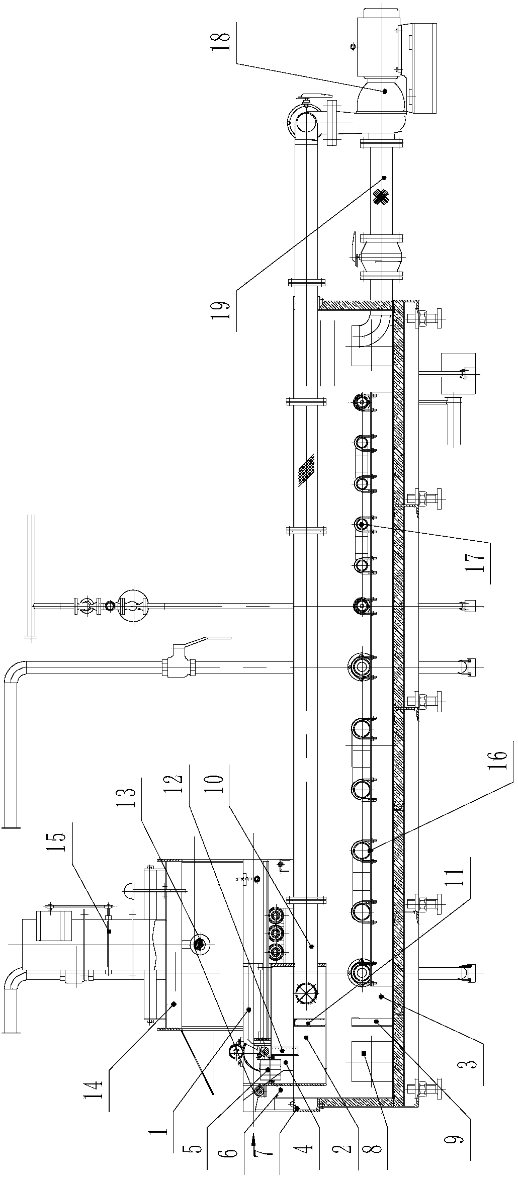 A steel wire water bath and air-cooled quenching unit