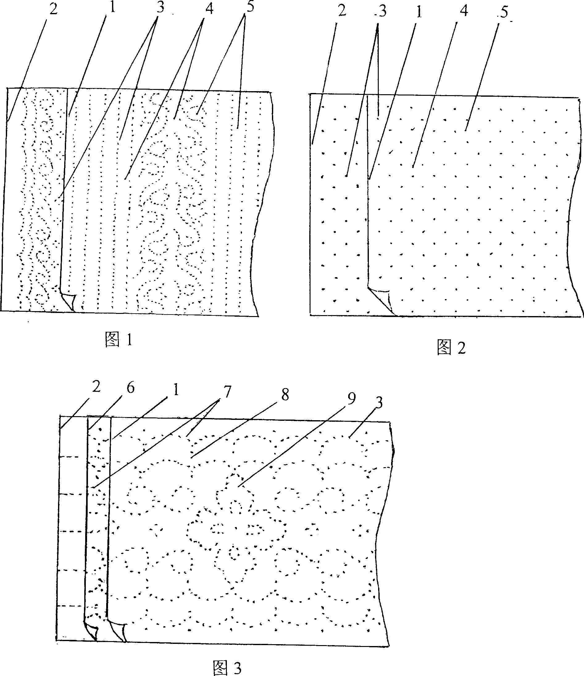 Point adhering cloth for filling down