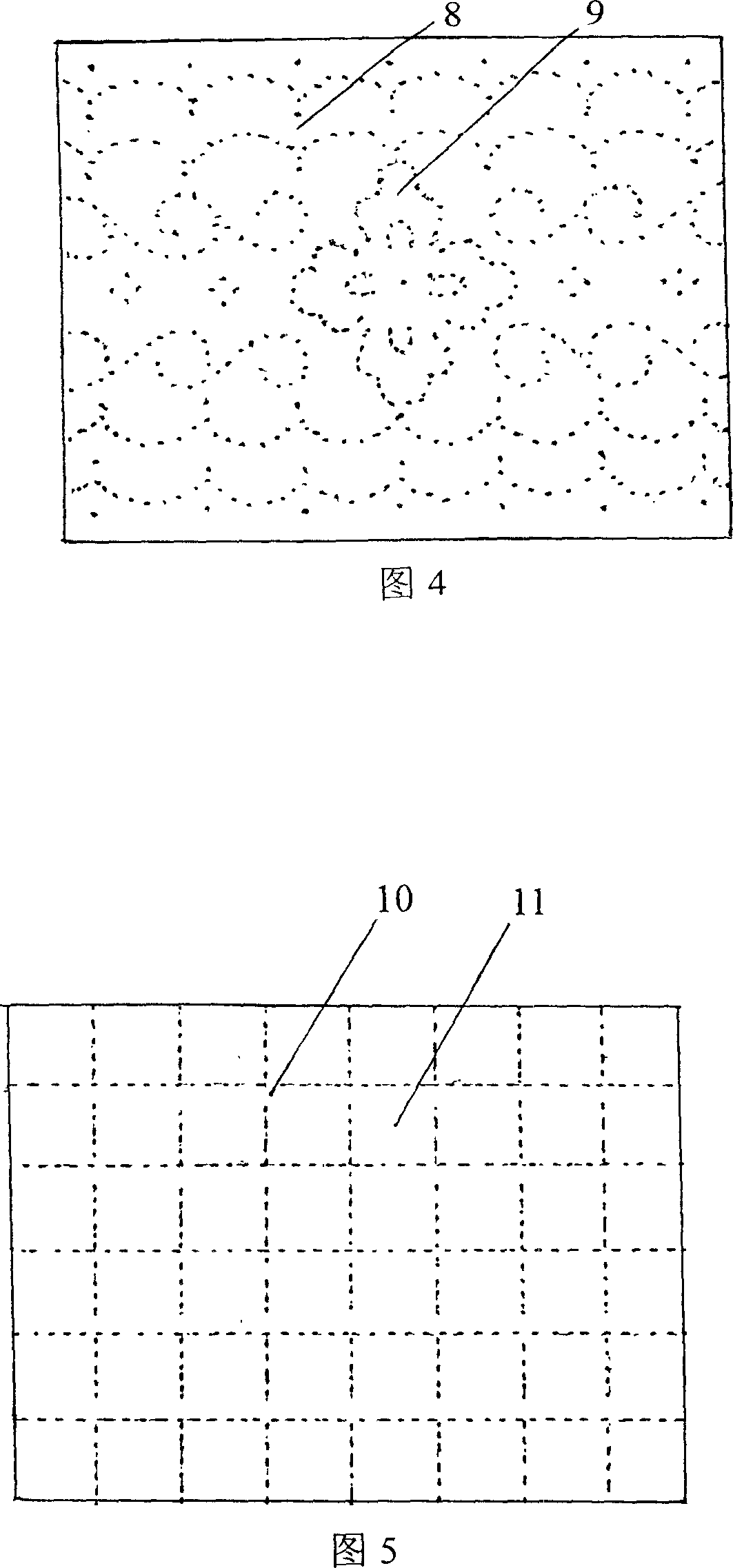 Point adhering cloth for filling down