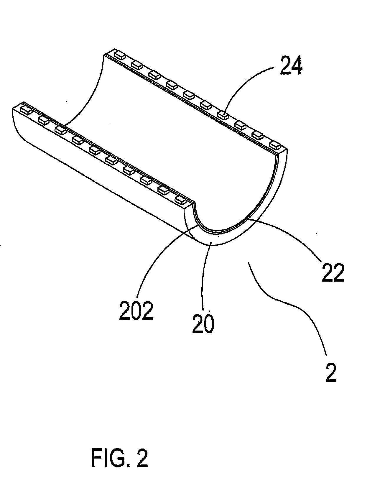 Curved light guiding illuminator