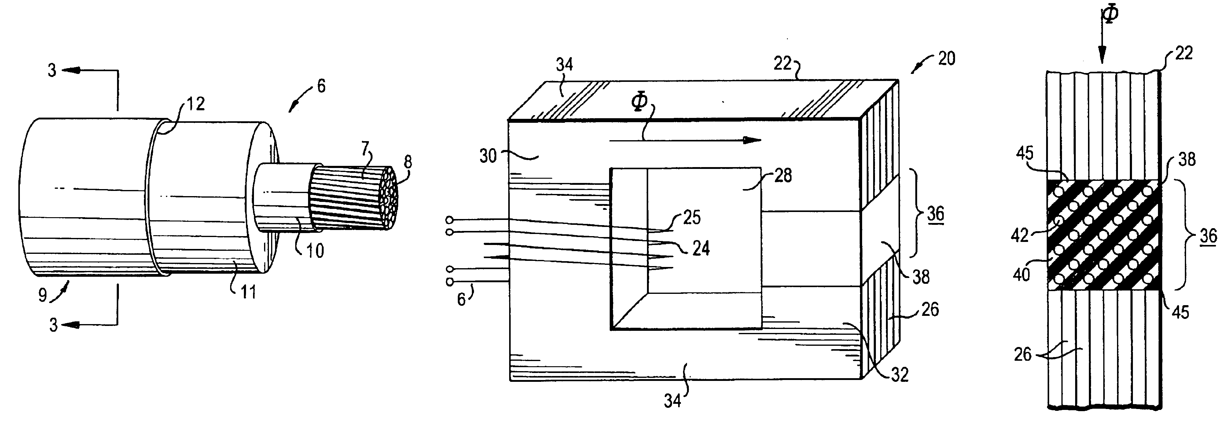 Induction devices with distributed air gaps