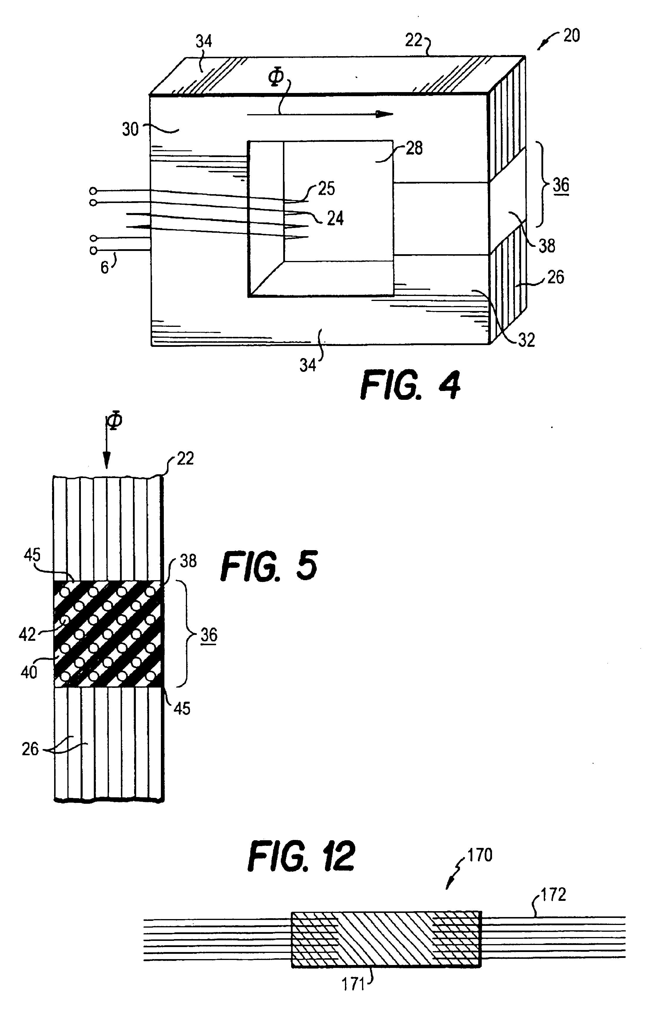 Induction devices with distributed air gaps